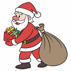 santa claus with gift