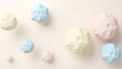 Naklejka premium Isolated white paper with abstract blue and colorful crystal set, like a diamond on white