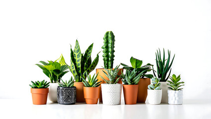 Fototapeta premium Green houseplant growing in a pot with fresh leaves and a natural look, indoor plants 
