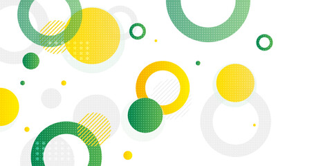 Green and yellow circle banner background. Vector abstract graphic design banner pattern background template.