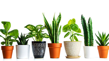 Fototapeta premium Green houseplant growing in a pot with fresh leaves and a natural look, indoor plants 