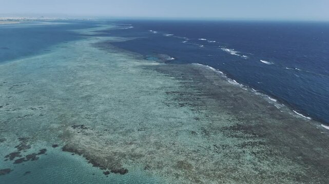 Aerial drone view of the Red Sea coast near Yanbu
