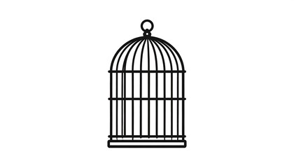 Birdcage Line Art Illustration.