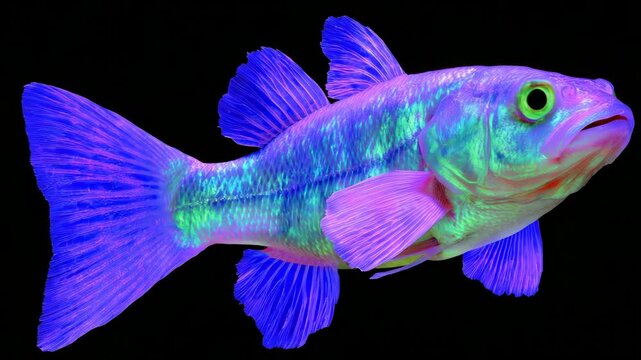 Neon fish with vibrant fluorescent colors