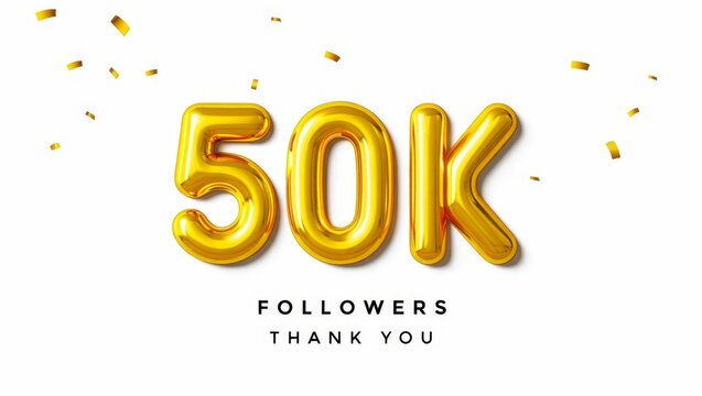 50k followers celebration. Social media poster.