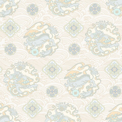 Graceful Hand Drawn Curly Flower Motif Artworks