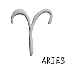 3d aries zodiac sign Esoteric symbol Astrology clipart Element for design