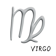 3d virgo zodiac sign Esoteric symbol Astrology clipart Element for design
