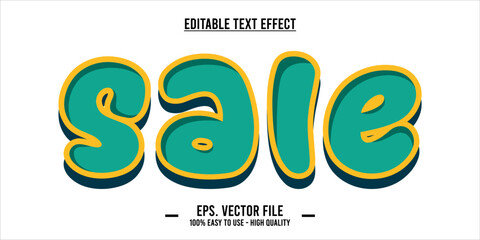 sale text effect template with editable 3d style font effect. eps vector file