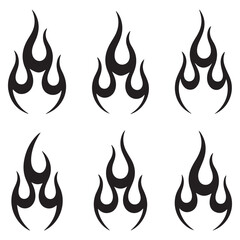 Fire Symbol Silhouettes Vector Collection
