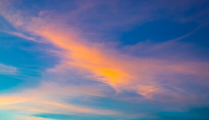 Sunset with dramatic sky background.
