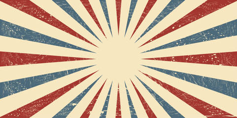 Vintage sunburst background with grunge texture,Vintage circus poster © IJ-studio