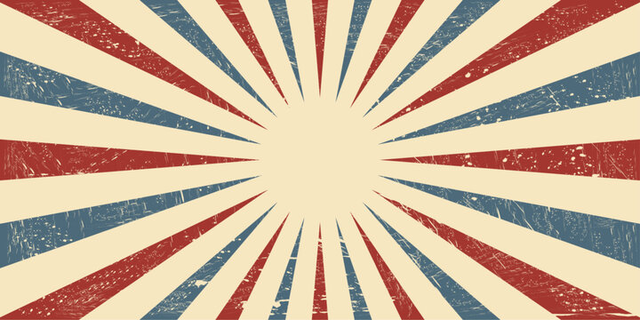 Vintage sunburst background with grunge texture,Vintage circus poster