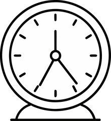 clock vector outline icon on white or transparent background