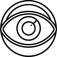 eye lens vector outline icon on white or transparent background