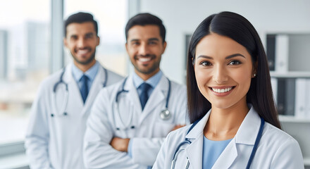 Fototapeta premium Confident Medical Team in a Modern Office Setting. 