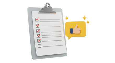 Isolated Checklist with Thumbs Up