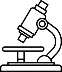 microscope vector outline icon on white or transparent background