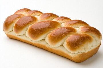 Unconventional loaf of bread with unique air pockets and an uneven shape displayed on a simple background