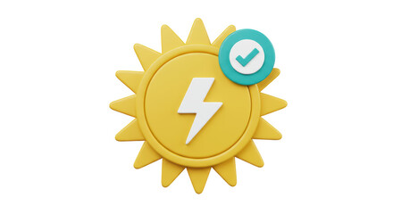 Isolated Sun Energy Checkmark
