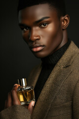 paris portrait man perfume bottle turtleneck