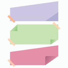 Vector Colourful Sticky Note set for download | Note Paper image design | Cute Sticky Notes Royalty free