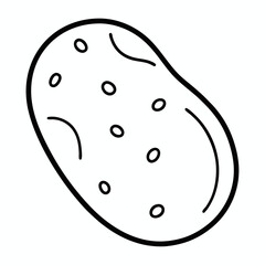 New Potato outline icon on white background