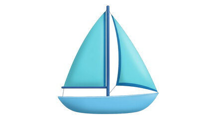 Isolated Blue Sailboat