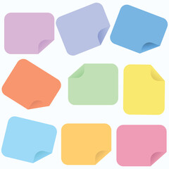 Vector Colourful Sticky Note set for download | Note Paper image design | Cute Sticky Notes Royalty free