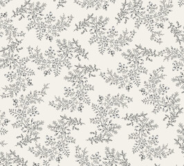 Charming Hand Rendered Flower and Scroll Motif Graphics