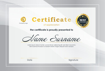 Obraz premium Certificate Of Achievement Award Template Design.
