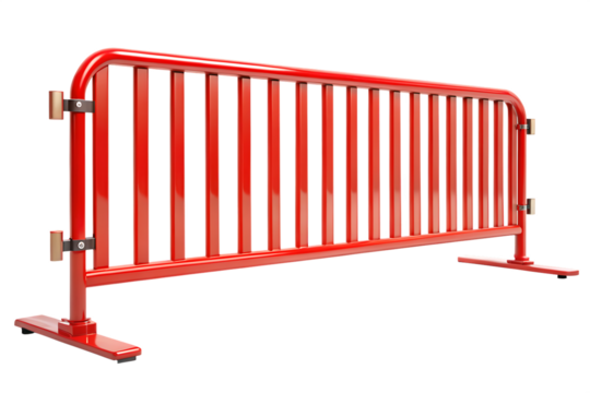  red safety barrier on white background, PNG
