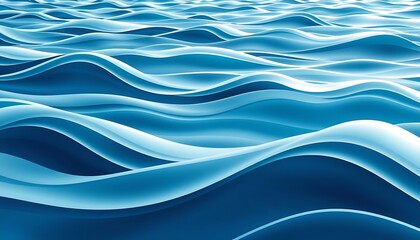 Fototapeta premium Abstract blue wave design with flowing light and soft liquid texture