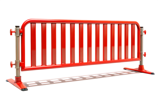  red safety barrier on white background, PNG