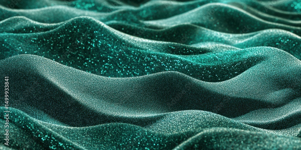 Poster mesmerizing glittering emerald sand dunes creating captivating abstract texture concept