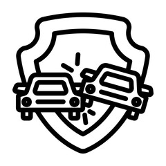 Obraz premium Car Accident Insurance Vector Line Icon Design