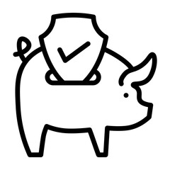 Investment Insurance Vector Line Icon Design