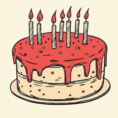 Vector of Hand drawn birthday cake