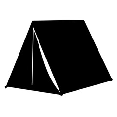 A Silhouetted A Frame Tent for Camping in the Wilderness