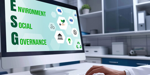 ESG environmental social governance policy for brisk business to set a standard to achieve high ESG score