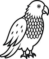parrot line art on white