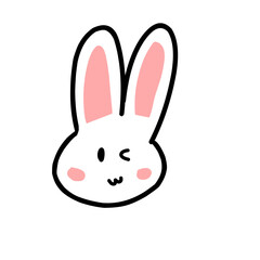 white rabbit isolated on white