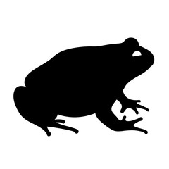 Simple Silhouette of a Frog on White Background with Defined Limbs