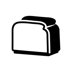 Stylized monochrome vector image of loaf of sliced bread missing a piece