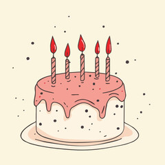 Vector of Hand drawn birthday cake