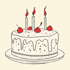Vector of Hand drawn birthday cake