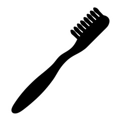 Silhouette of a toothbrush on a white background for dental hygiene