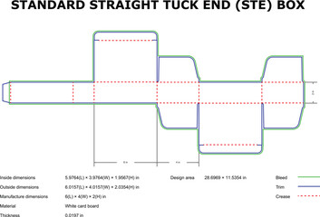 Standard straight tuck end box die cut template design