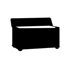 Open wooden chest silhouette, perfect for storing household items or keepsakes
