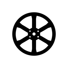 Obraz premium A clean and minimalist black and white illustration of an industrial wheel design